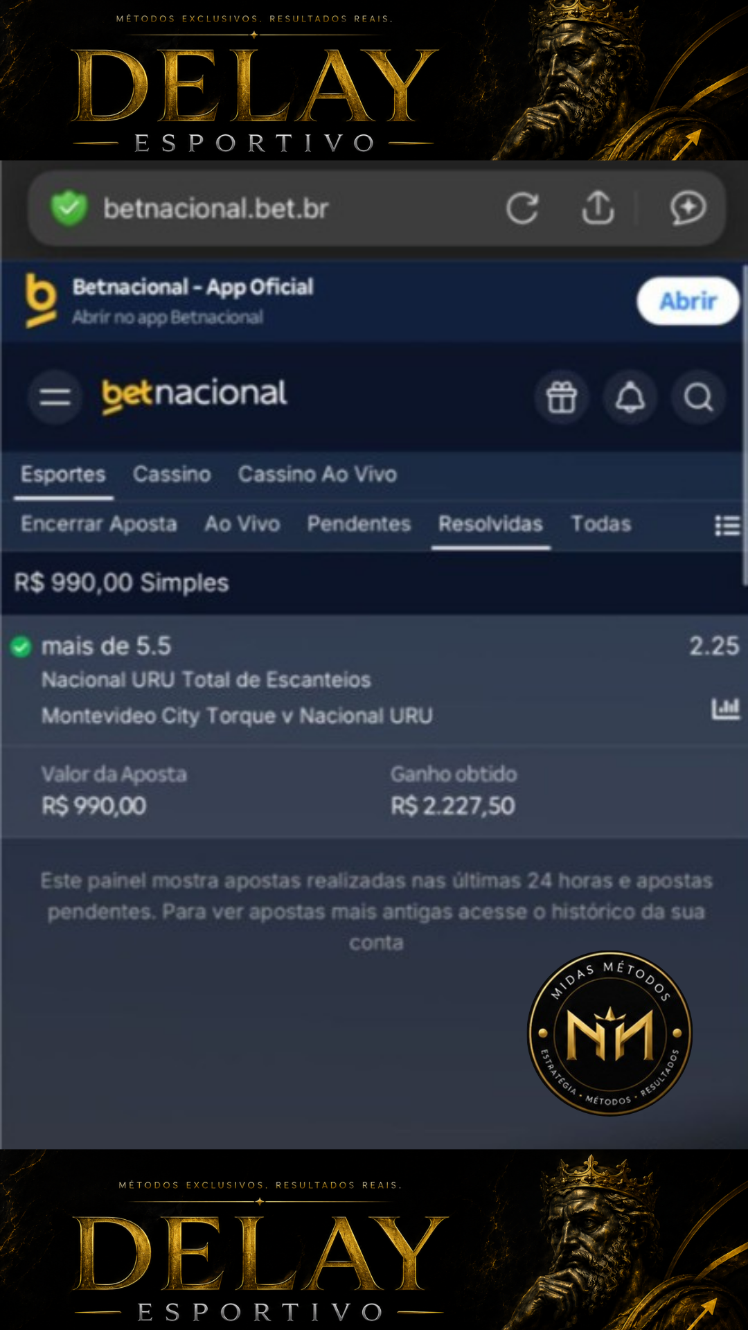 Case Midas — Resultado Real